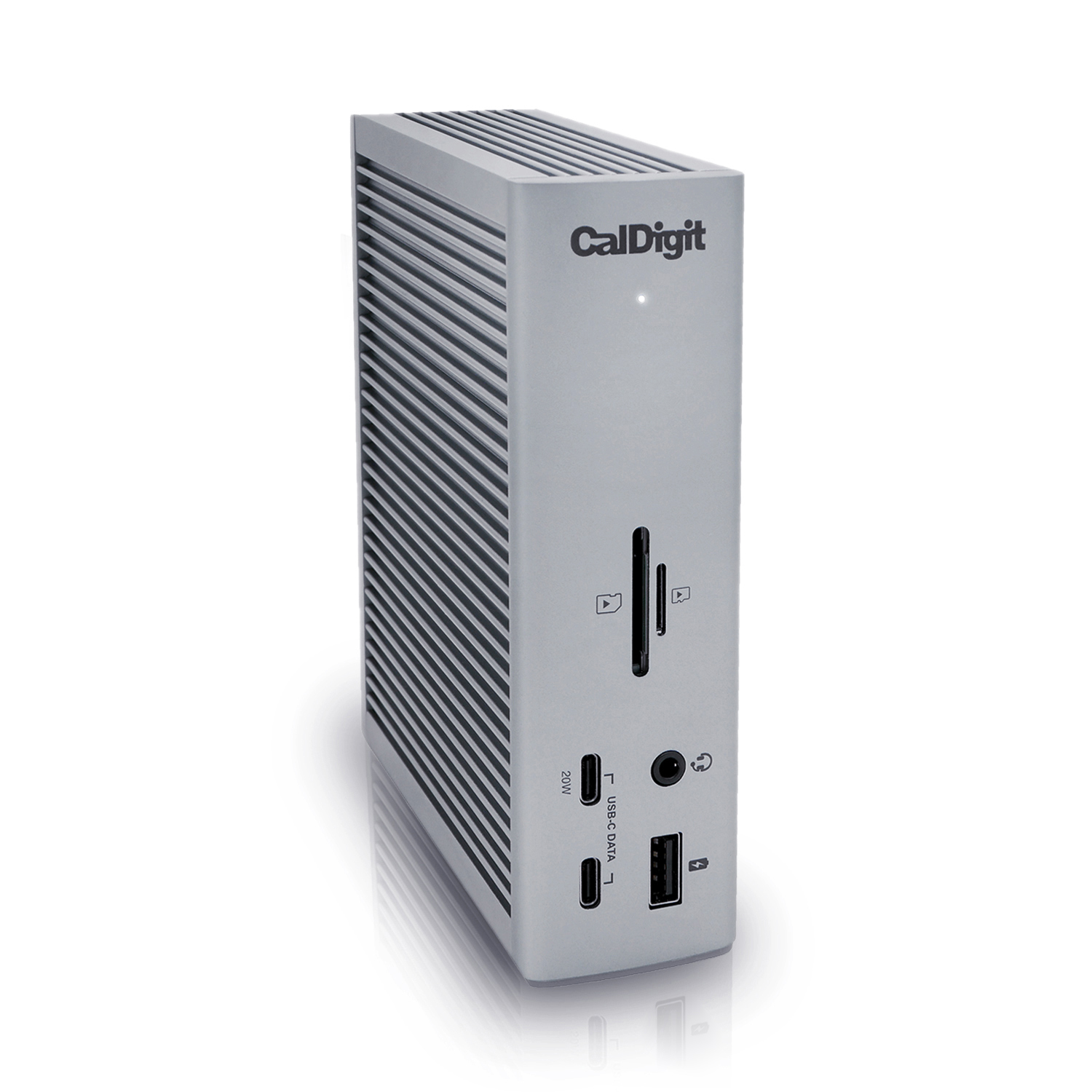 CalDigit TS4 Thunderbolt dock, front and right-side view